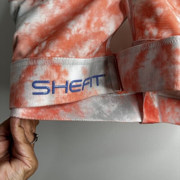 Shefit Ultimate Sports Bra 6Luxe Orange Tie Dye Zip Front Adjustable Support - Picture 8 of 8